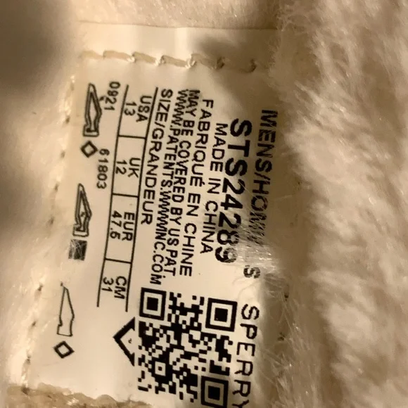 Sperry Men's Boat Shoes Taupe Rubber Faux Fur Lined Indoor Outdoor Size 13 NIB - Picture 7 of 9